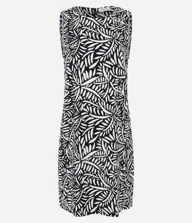 Vestido en Viscosa con Cierre en Cremallera y Estampado Follaje 5