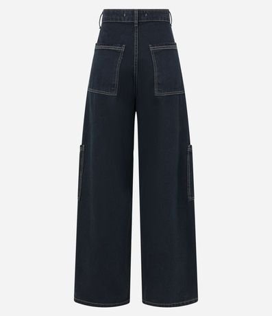 Pantalón Wide Leg en Jeans con Recortes y Bolsillos sin Solapa 6