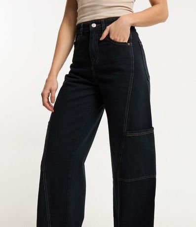 Pantalón Wide Leg en Jeans con Recortes y Bolsillos sin Solapa 4