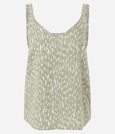 Blusa de Bretel Ancho en Viscosa con Estampado de Peces 5