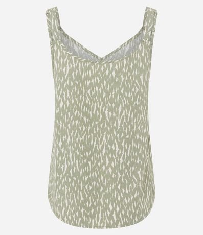 Blusa de Bretel Ancho en Viscosa con Estampado de Peces 7