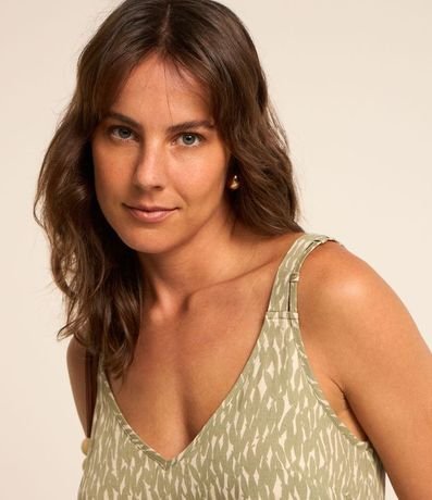 Blusa de Bretel Ancho en Viscosa con Estampado de Peces 3