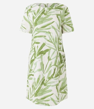 Vestido T-Shirt en Viscolino con Follajes Estampadas 5