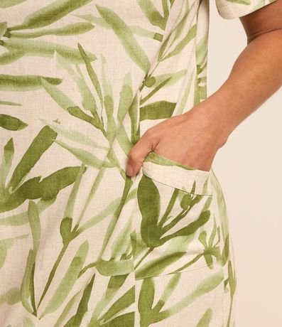 Vestido T-Shirt en Viscolino con Follajes Estampadas 3