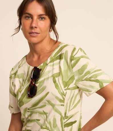 Vestido T-Shirt en Viscolino con Follajes Estampadas 4