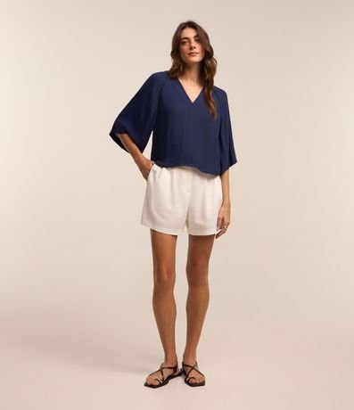Blusa Manga Amplia en Viscolino Texturizado 2