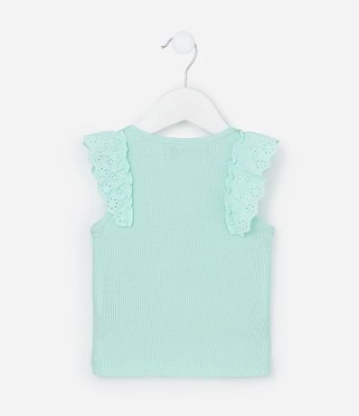 Musculosa Infantil Acanalada con Volado Broderie - Talle 1 a 5 años 2