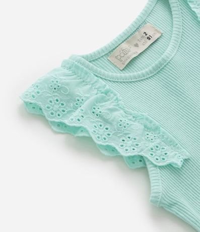 Musculosa Infantil Acanalada con Volado Broderie - Talle 1 a 5 años 4