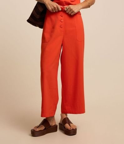 Pantalón Pantacourt en Viscosa con Botones Delanteros 3