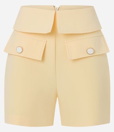 Short Recto Tiro Alto Sastrería con Solapa y Bolsillo Cargo con Botón 4