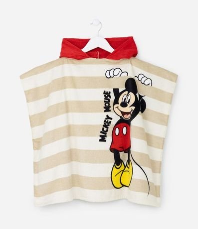 Poncho Infantil Toalla con Capucha y Estampa Mickey Mouse