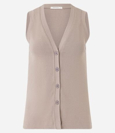 Blusa Chaleco en Rib con Abotonado Delantero 6