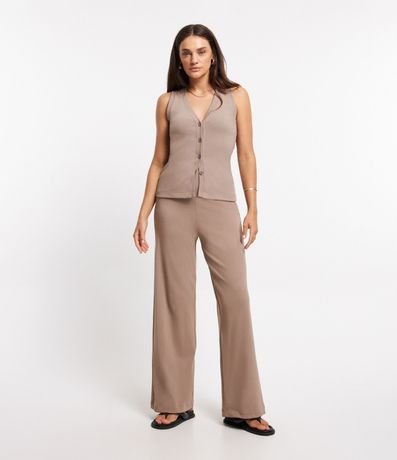 Blusa Chaleco en Rib con Abotonado Delantero 2