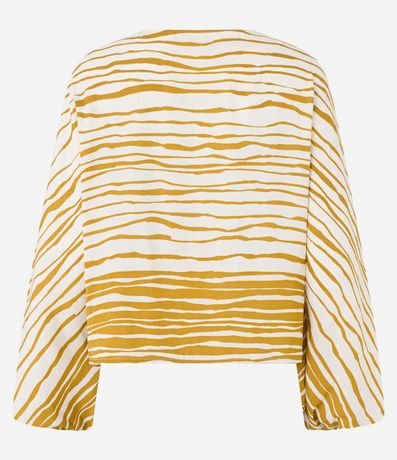 Blusa en Tela Satinada con Rayas Rústicas 6