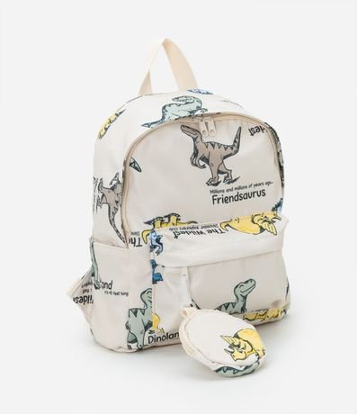 Mochila Infantil con Carterita y Estampa de Dinos - Talle U