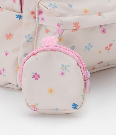 Mochila Infantil con Carterita y Estampado de Flores - Talle U 4