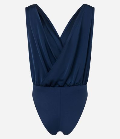 Body Sin Manga en Tejido Satinado con Traspase 8