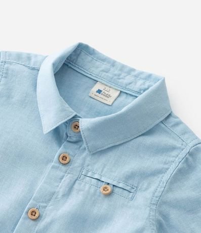 Camisa Infantil en Lino con Pequeño Bolsillo - Talle 0 a 18 meses 4