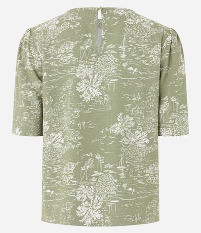 Blusa en Viscolino con Estampa Tropical 7