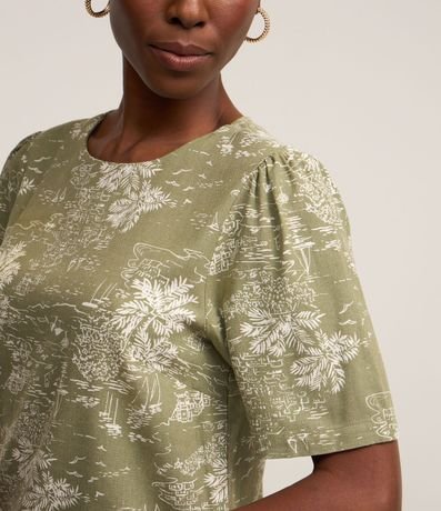 Blusa en Viscolino con Estampa Tropical 3