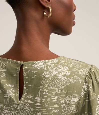 Blusa en Viscolino con Estampa Tropical 4