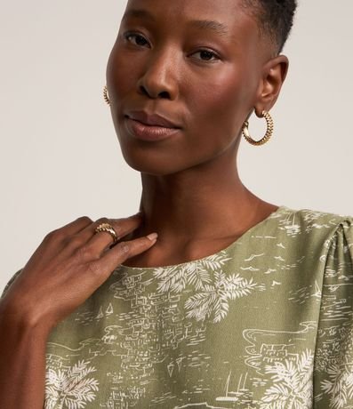 Blusa en Viscolino con Estampa Tropical 5