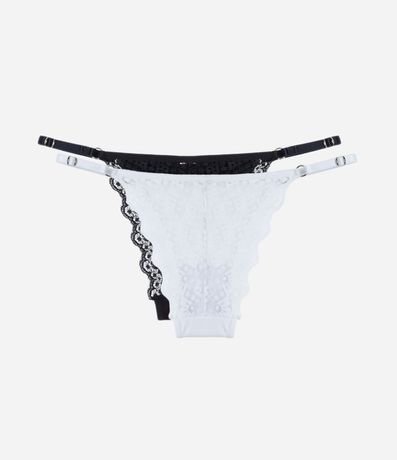 Kit 02 Bombachas Colaless en Microfibra con Textura Acanalada y Encaje 2