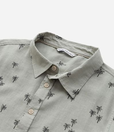 Camisa Infantil en Lino con Estampa Cocoteros - Talle 5 a 14 años 4