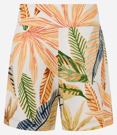 Short en Viscolino con Diferentes Bolsillos y Estampado de Follaje 7