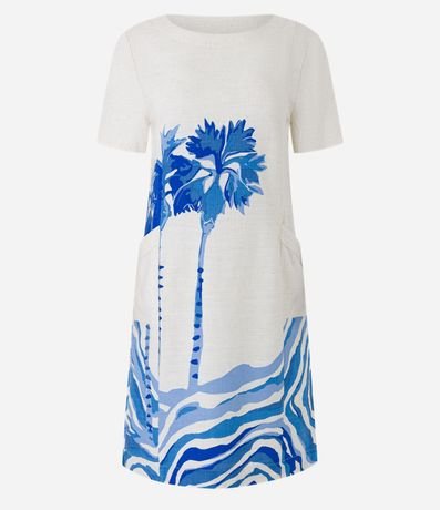 Vestido T-shirt en Viscolino con Estampa Naturaleza 5