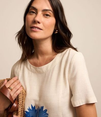 Vestido T-shirt en Viscolino con Estampa Naturaleza 3