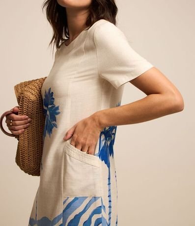 Vestido T-shirt en Viscolino con Estampa Naturaleza 4