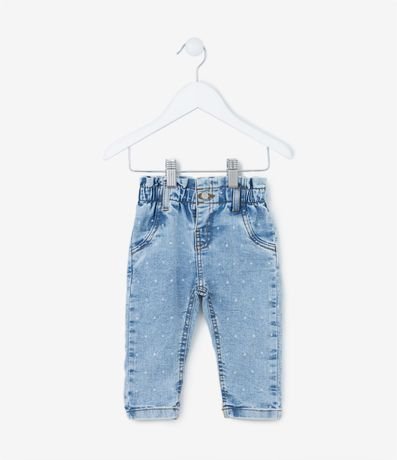 Pantalón Clochard Infantil en Jeans con Estampa de Lunares - Talle 3 a 18 Meses 2