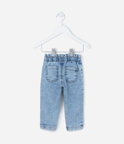 Pantalón Clochard Infantil en Jeans con Estampa de Lunares - Talle 3 a 18 Meses 3