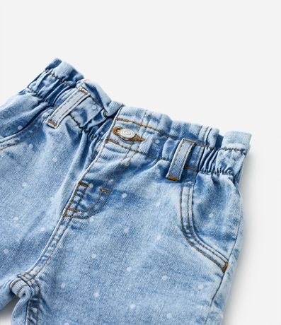 Pantalón Clochard Infantil en Jeans con Estampa de Lunares - Talle 3 a 18 Meses 6