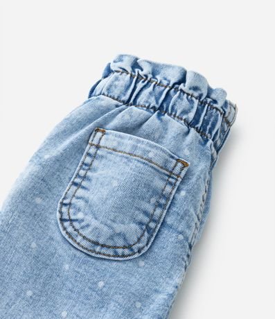 Pantalón Clochard Infantil en Jeans con Estampa de Lunares - Talle 3 a 18 Meses 7