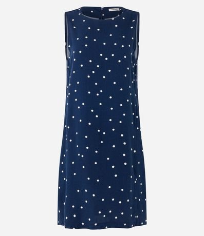 Vestido Corto sin Manga en Viscosa con Estampa de Lunares 5
