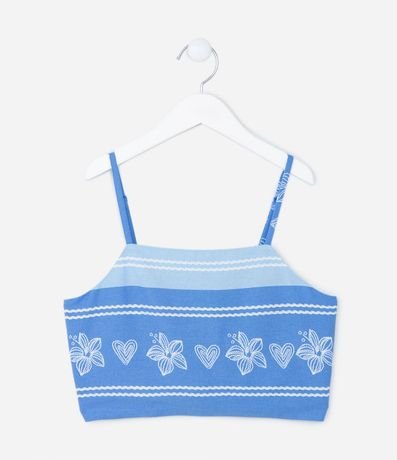 Blusa Cropped Infantil en Viscolino Floral - Talle 5 a 14 años