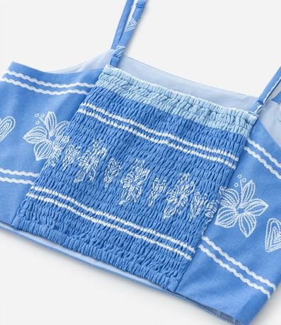 Blusa Cropped Infantil en Viscolino Floral - Talle 5 a 14 años 4