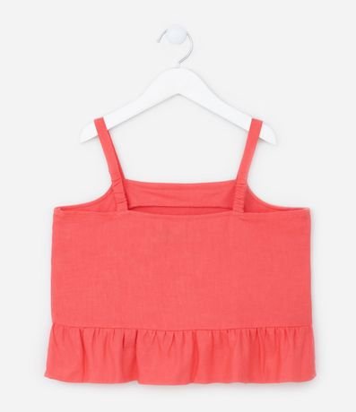 Blusa Cropped Infantil con Volado - Talle 5 a 14 años 2