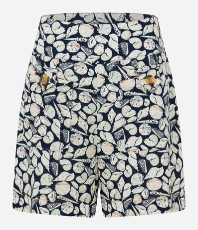 Short Tiro Alto Sastrería en Viscolino con Estampa Fondo del Mar 6