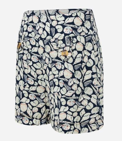 Short Tiro Alto Sastrería en Viscolino con Estampa Fondo del Mar 7