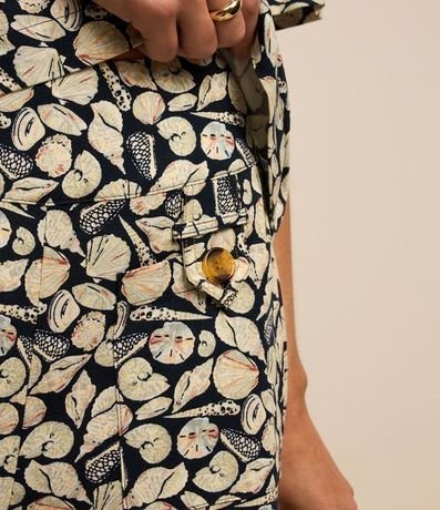 Short Tiro Alto Sastrería en Viscolino con Estampa Fondo del Mar 4