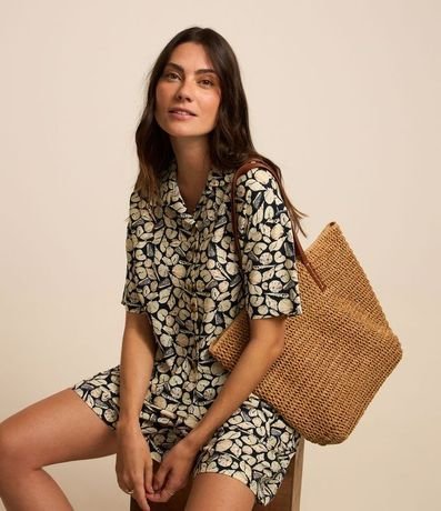 Short Tiro Alto Sastrería en Viscolino con Estampa Fondo del Mar 5