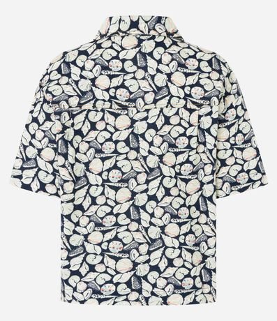 Camisa en Viscolino con Estampa de Fondo del Mar 7