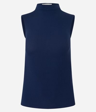 Blusa en Viscosa con Cuello Alto y Textura Acanalada 5