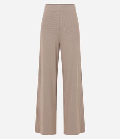 Pantalón Pantalona en Rib con Textura Acanalada y Cintura Elástica 5