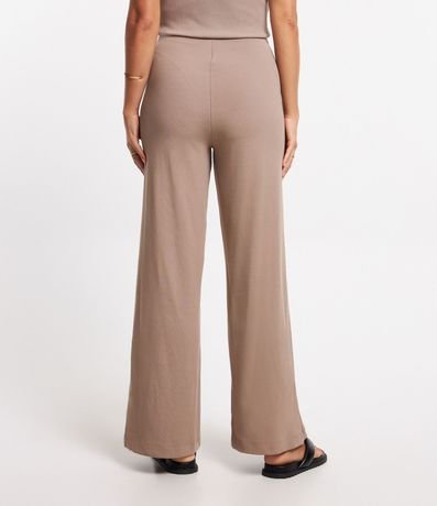 Pantalón Pantalona en Rib con Textura Acanalada y Cintura Elástica 4