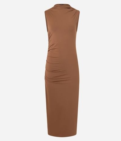 Vestido Tubo Midi en Poliamida con Detalles Drapeados 7