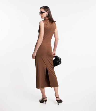 Vestido Tubo Midi en Poliamida con Detalles Drapeados 6